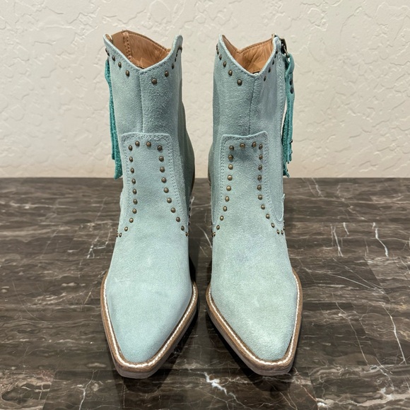 NEW Dingo Classy N Sassy Studded Suede Leather Western Booties - Picture 6 of 12